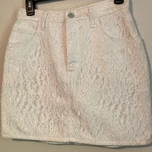 ~VINTAGE~GUESS ~ Lace cover Denim Mini Skirt